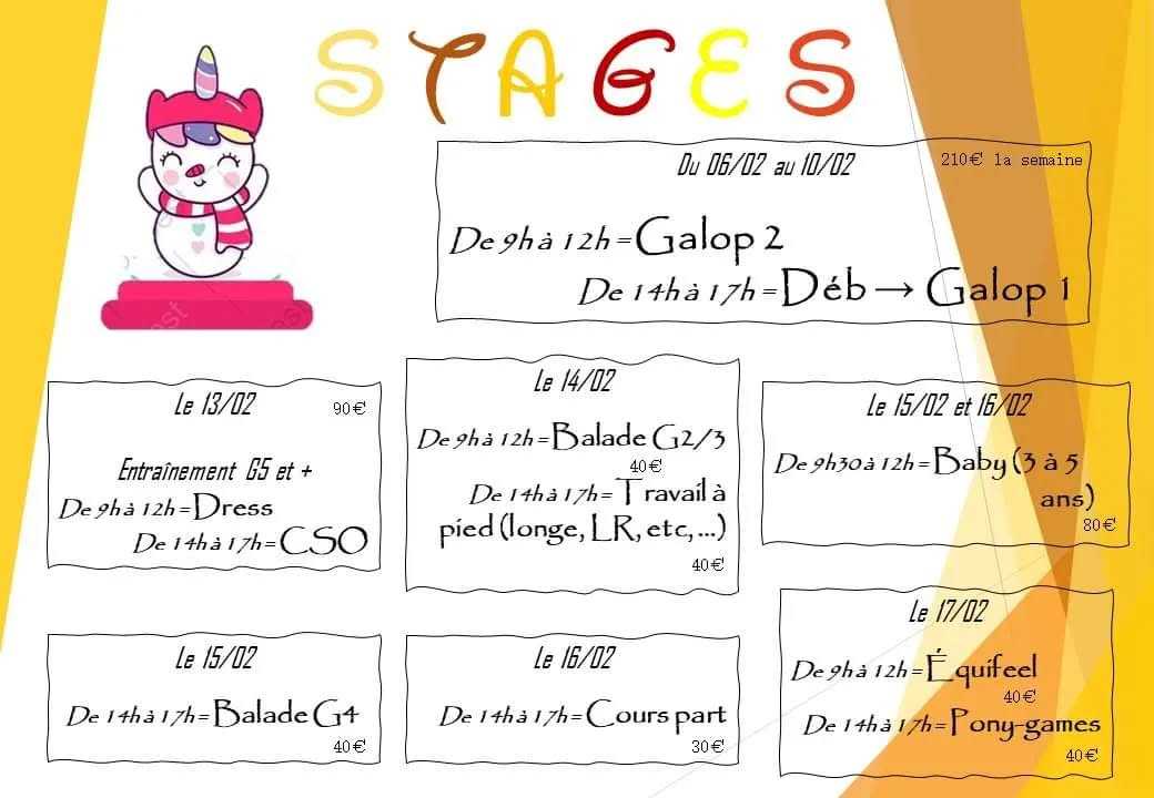 ❄️ C'est parti pour les inscriptions aux stages de février ! 🐴
🤗 Rdv au bureau ! 📝