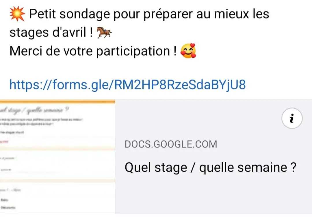 Lien cliquable dans ma story à la une !

https://forms.gle/RM2HP8RzeSdaBYjU8